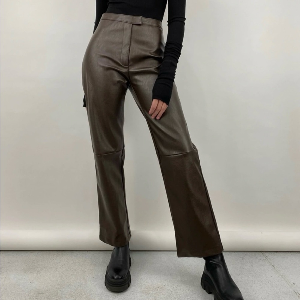 Brown/olive green leather pants